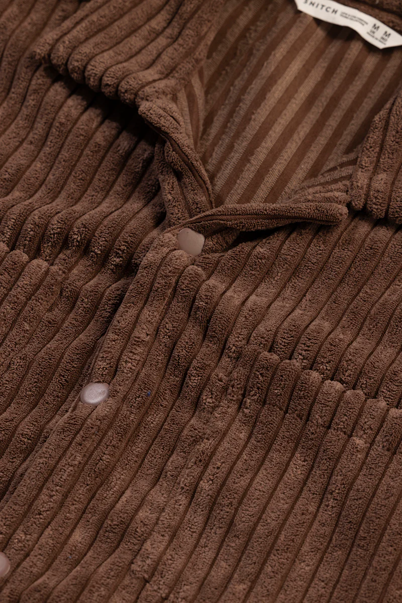 Home 57 Plush Pulse Brown Overshirt