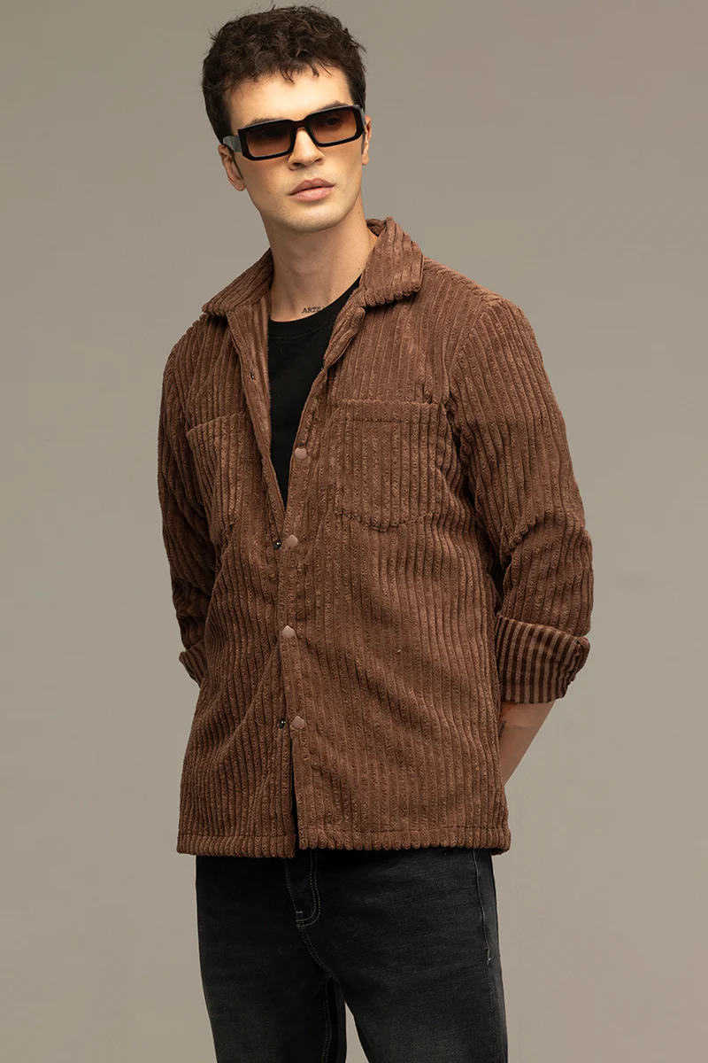 Home 58 Plush Pulse Brown Overshirt