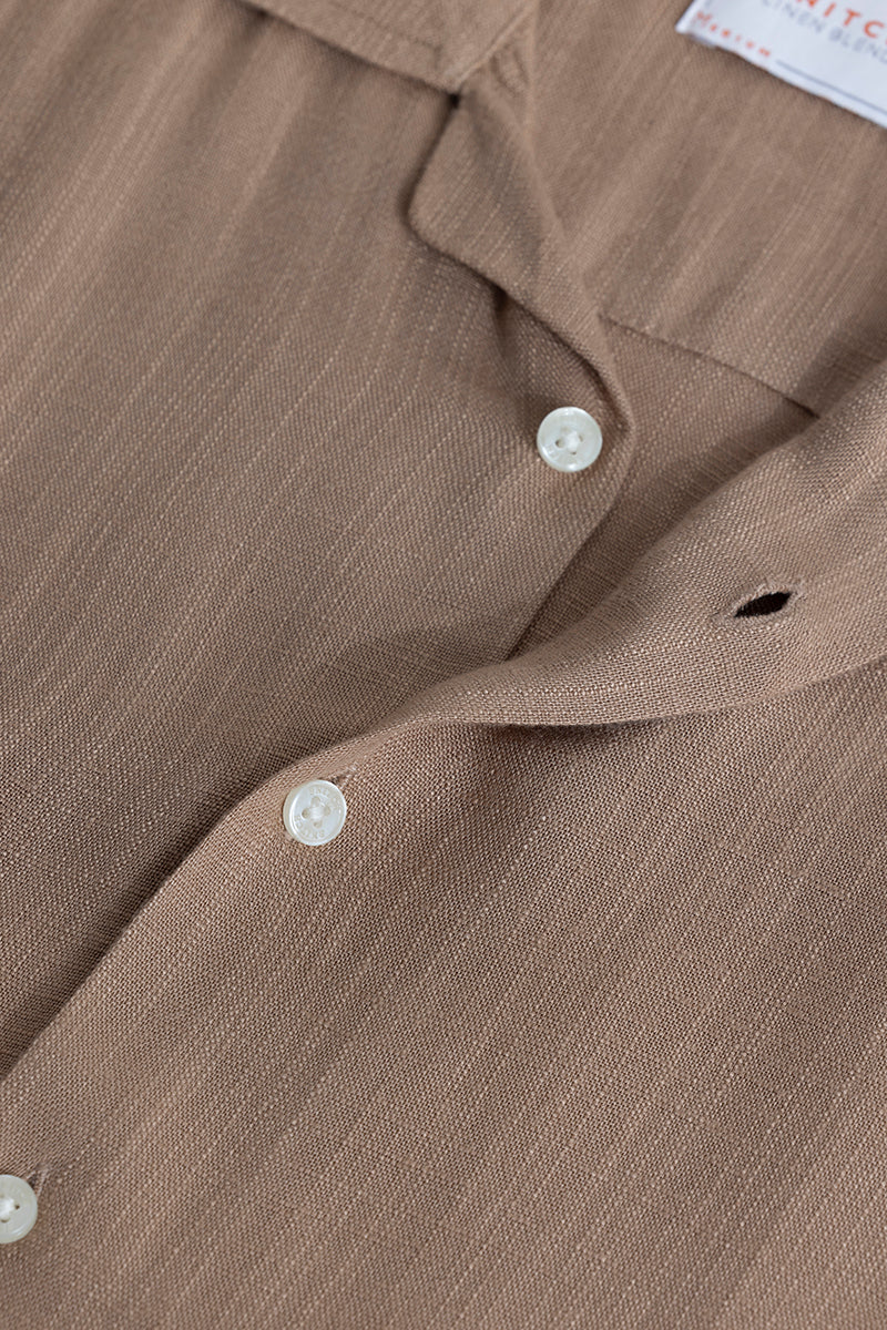 Home 51 Blissfull Linen Blend Brown Shirt