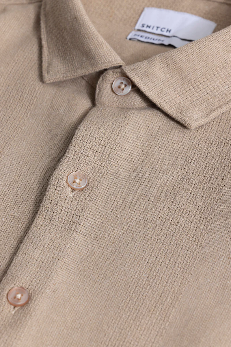 Home 42 Breezy Charm Stripe Beige Shirt