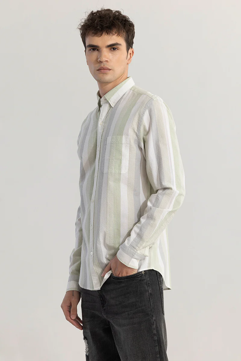 Dapper Stripe Moss Green Shirt 4 Dapper Stripe Moss Green Shirt