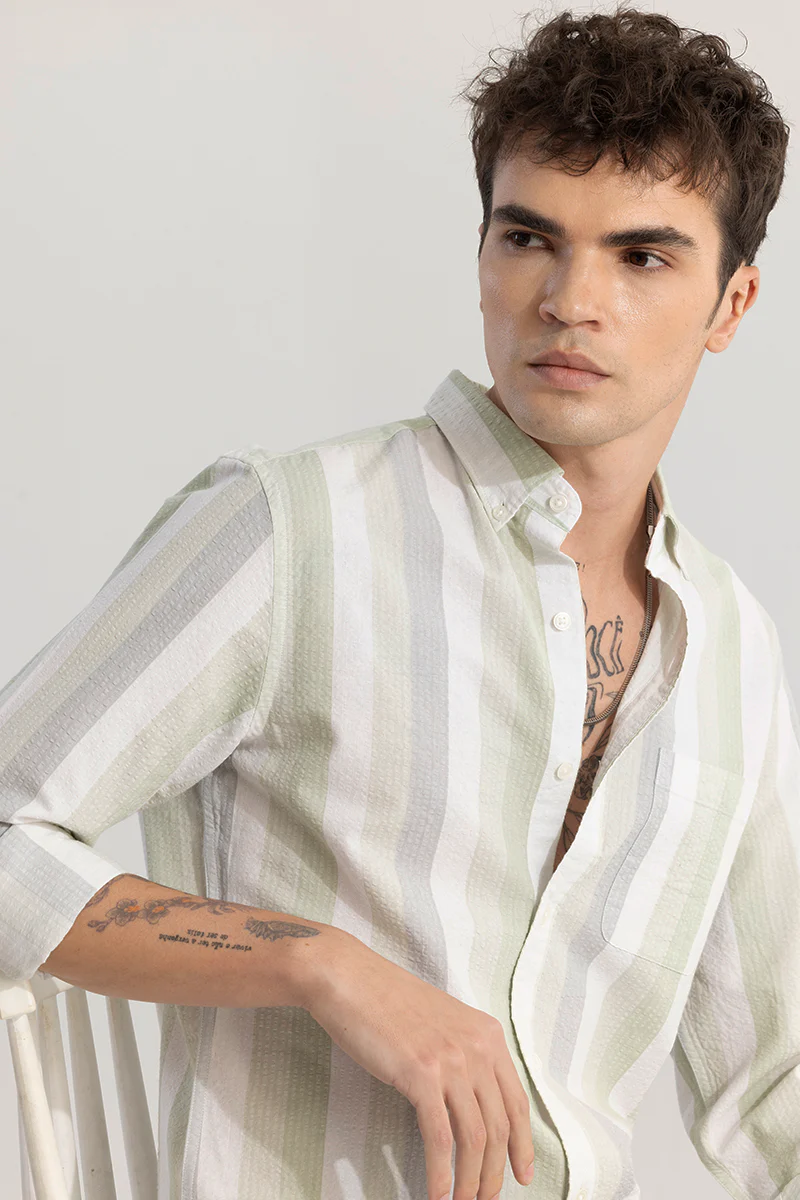 Dapper Stripe Moss Green Shirt 5 Dapper Stripe Moss Green Shirt