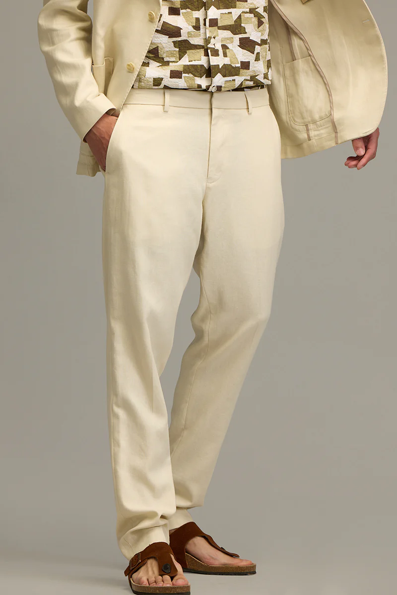 Home 35 Urban Finesse Cream Linen Trouser