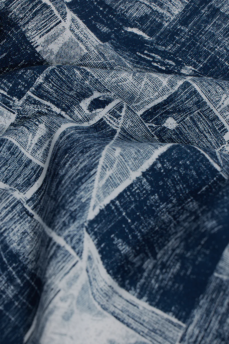 Abstract Squares Dark Blue Oversized Shirt 6 Abstract Squares Dark Blue Oversized Shirt