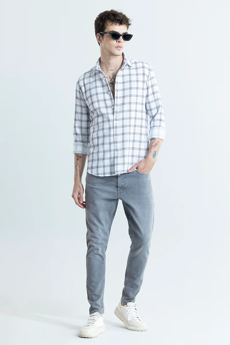 Gridon White Checks Shirt 4 Gridon White Checks Shirt