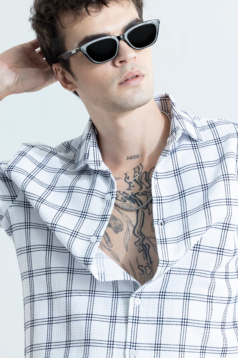 Gridon White Checks Shirt 5 Gridon White Checks Shirt