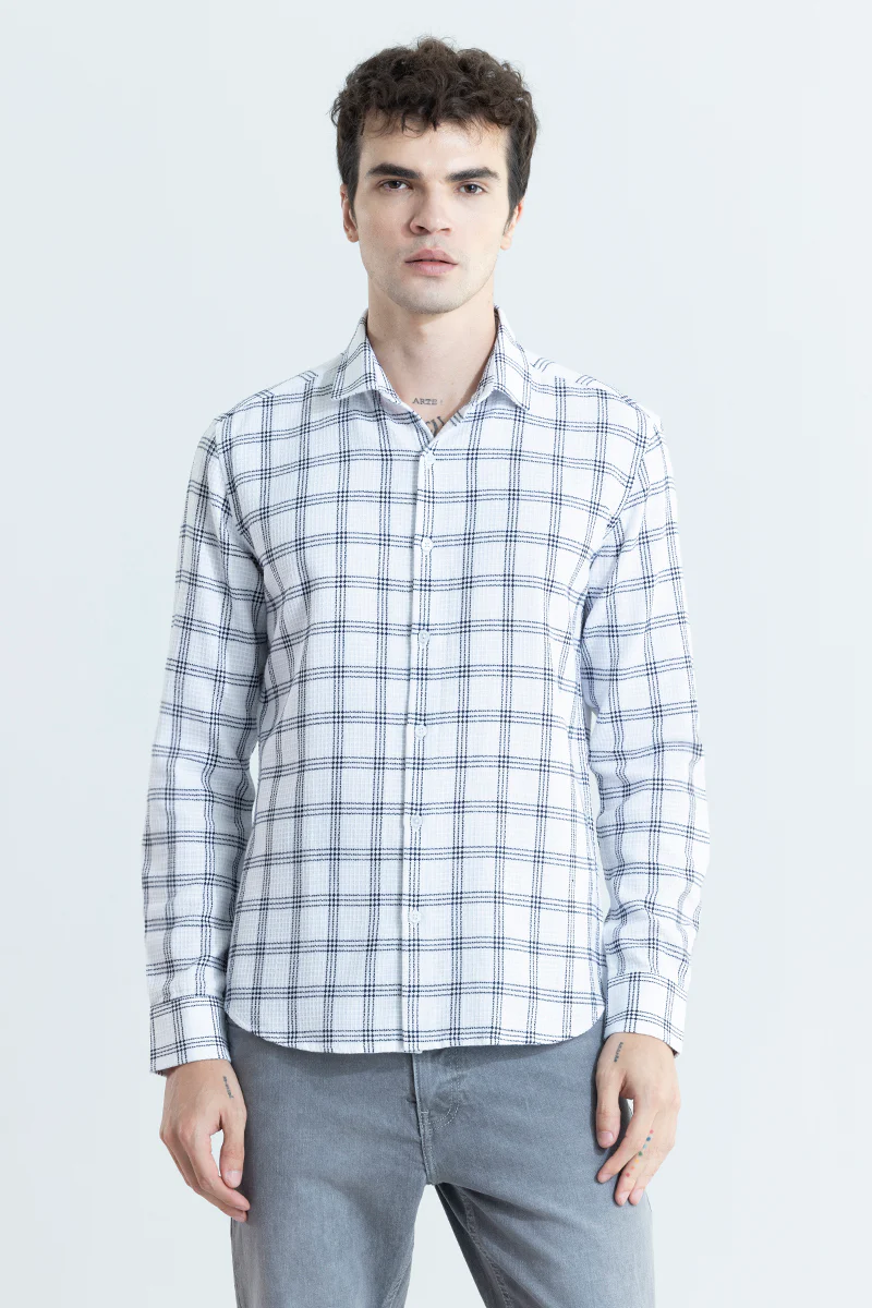 Gridon White Checks Shirt 8 Gridon White Checks Shirt