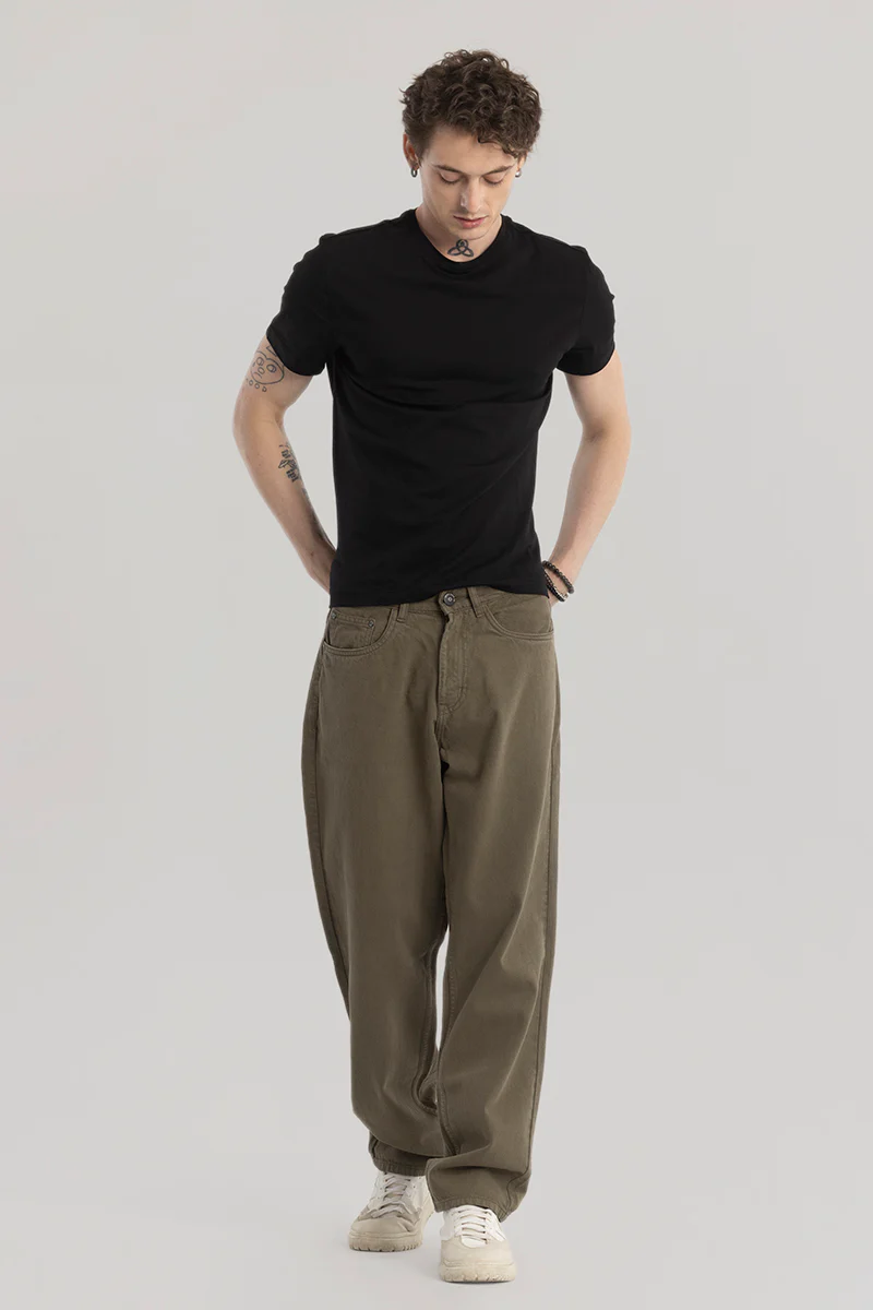 Home 25 Evader Brown Baggy Fit Jeans