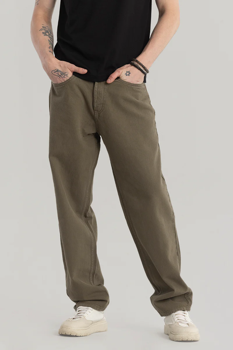Evader Brown Baggy Fit Jeans 6 Evader Brown Baggy Fit Jeans