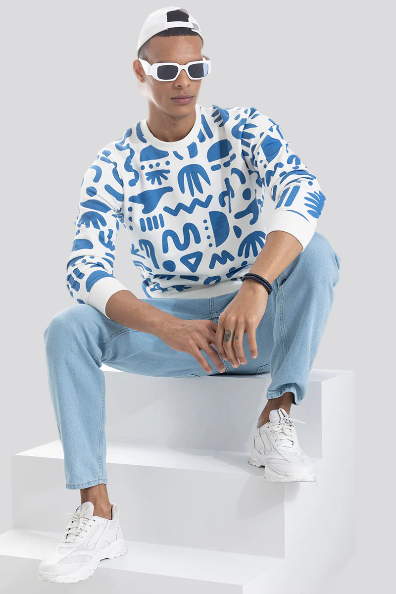 Abstract Desert White Sweatshirt 4 Abstract Desert White Sweatshirt