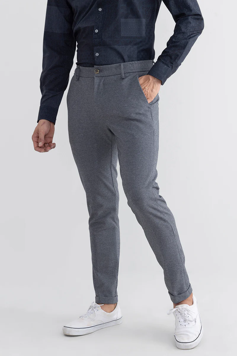 Towny Grey Knitted Chino