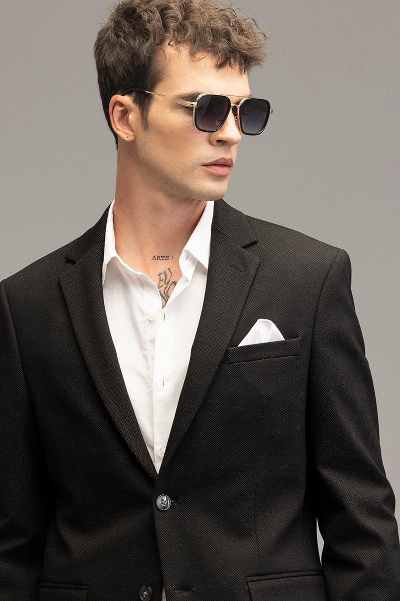 Classic Cut Black Suit Blazer