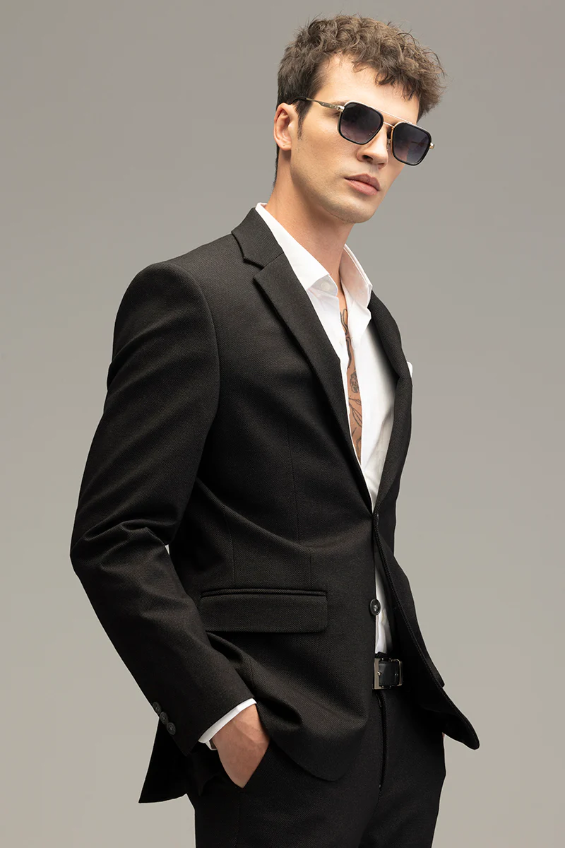 Classic Cut Black Suit Blazer 4 Classic Cut Black Suit Blazer