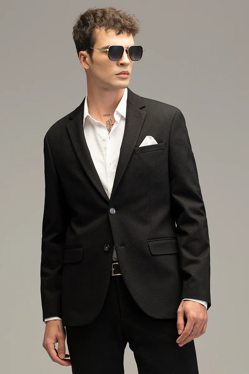 Classic Cut Black Suit Blazer 5 Classic Cut Black Suit Blazer