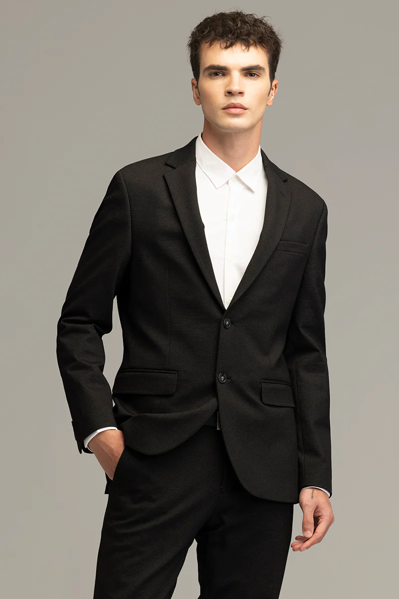 Classic Cut Black Suit Blazer 7 Classic Cut Black Suit Blazer