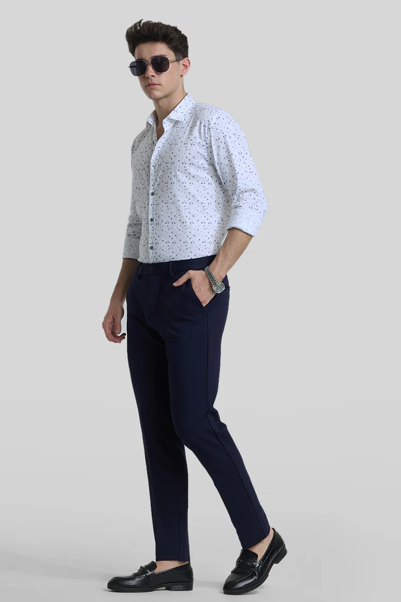 Navy Slim Fit Trousers 3 Navy Slim Fit Trousers