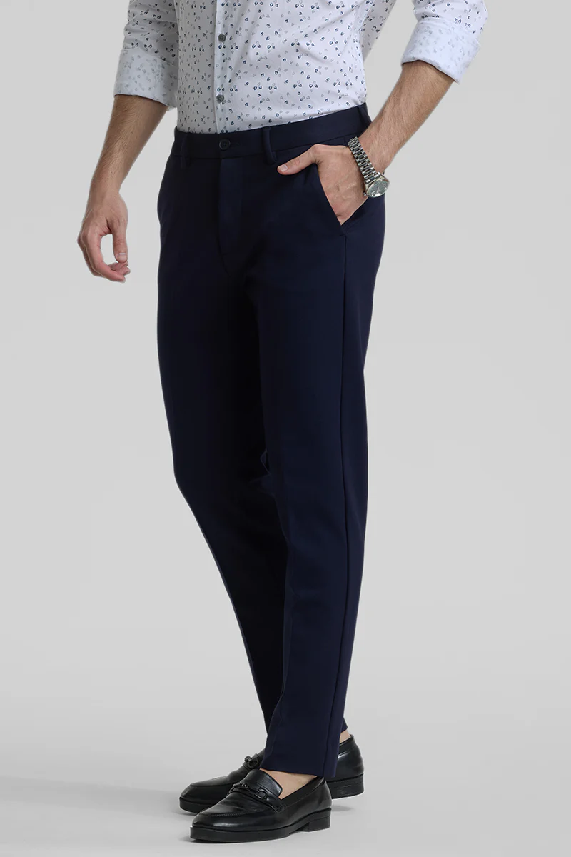 Navy Slim Fit Trousers 4 Navy Slim Fit Trousers