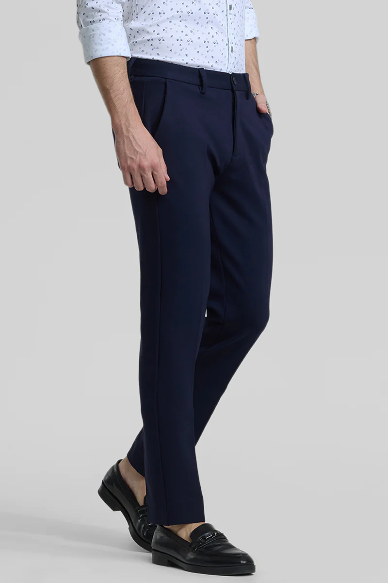 Navy Slim Fit Trousers 5 Navy Slim Fit Trousers