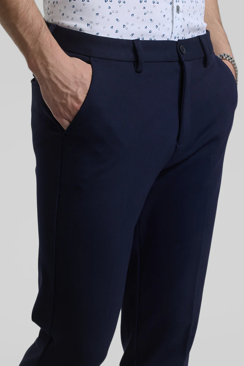 Navy Slim Fit Trousers 6 Navy Slim Fit Trousers