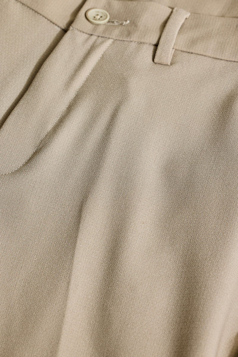 Beige Plain Regular Fit Trousers 2 Beige Plain Regular Fit Trousers