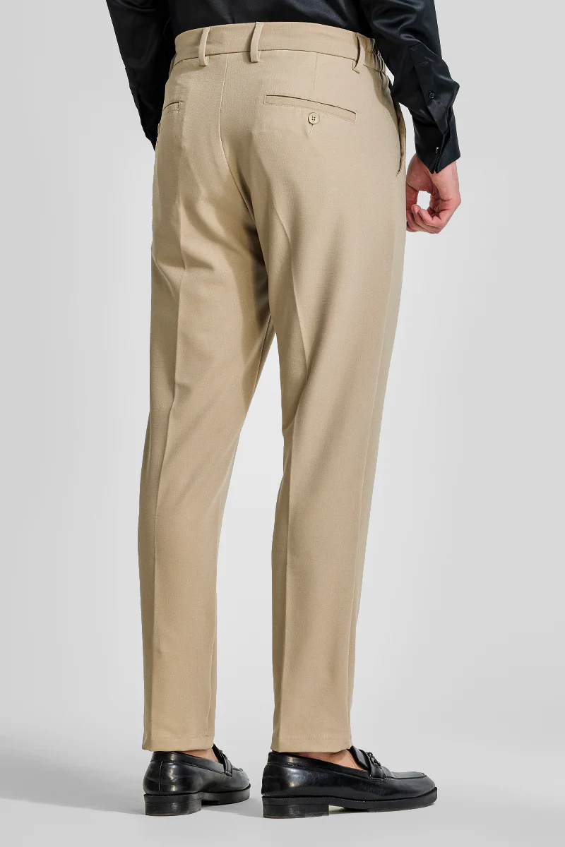 Beige Plain Regular Fit Trousers 7 Beige Plain Regular Fit Trousers