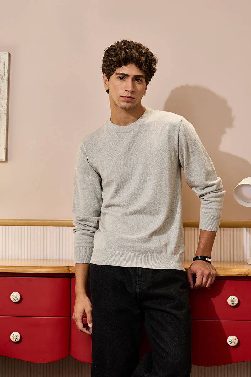 Solid Slim Fit Sweater