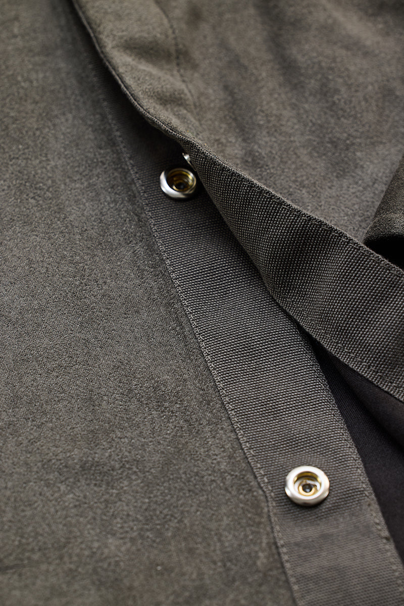 Olive Suede Snap Button Overshirt 9 Olive Suede Snap Button Overshirt