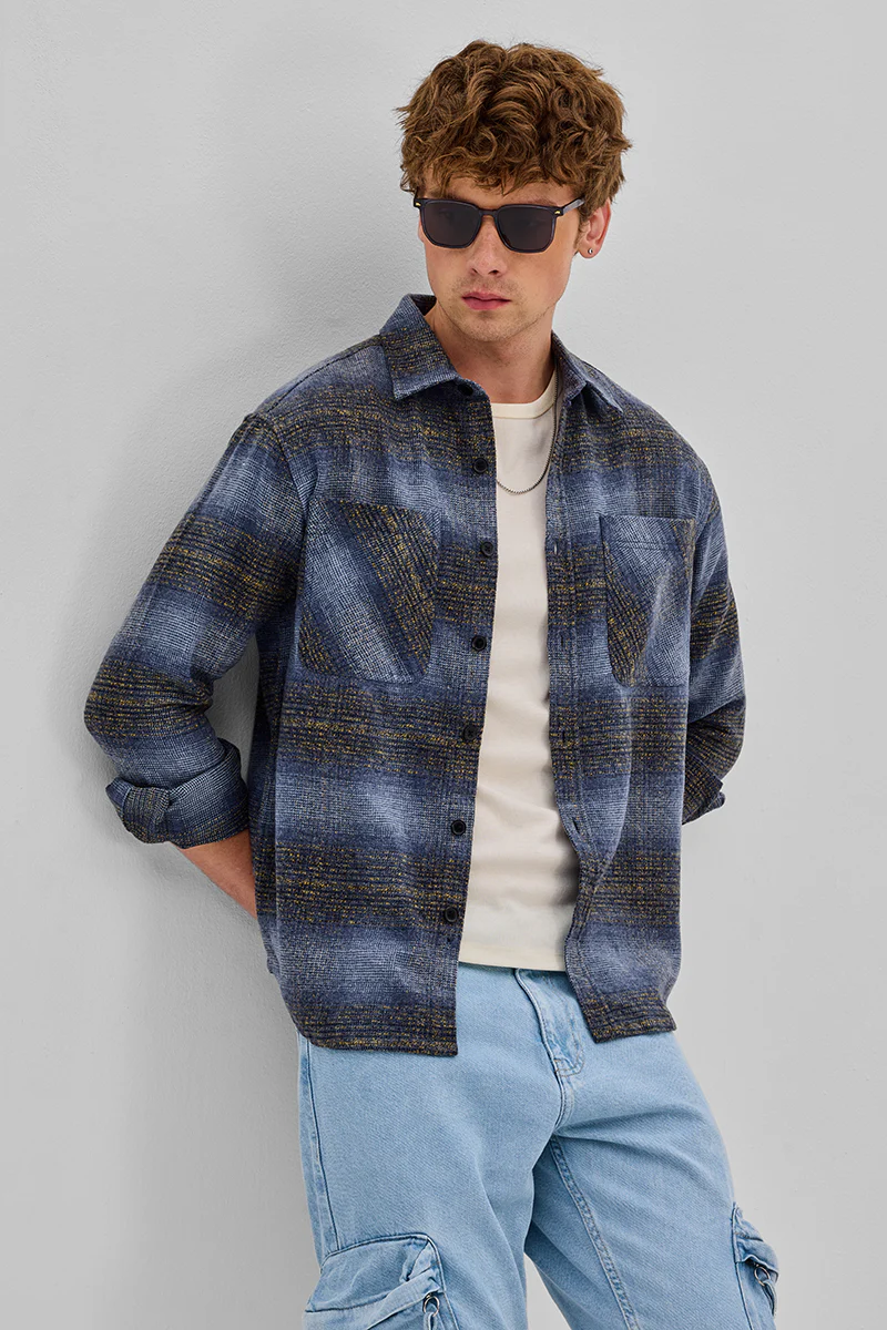 Blue Stripes Flannel Overshirt