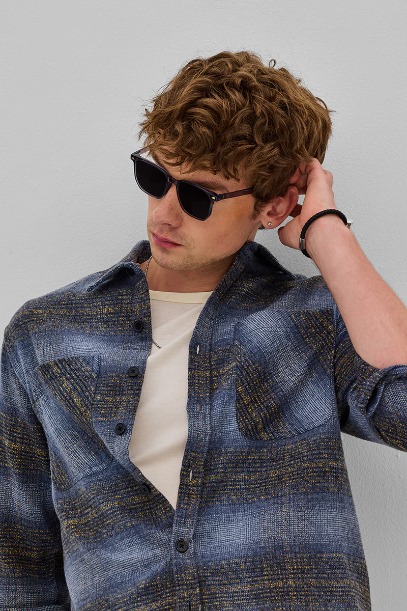 Blue Stripes Flannel Overshirt