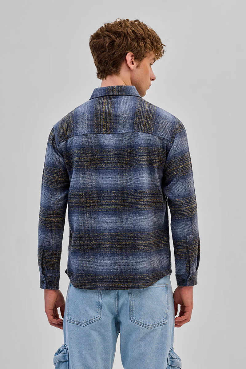 Blue Stripes Flannel Overshirt 5 Blue Stripes Flannel Overshirt