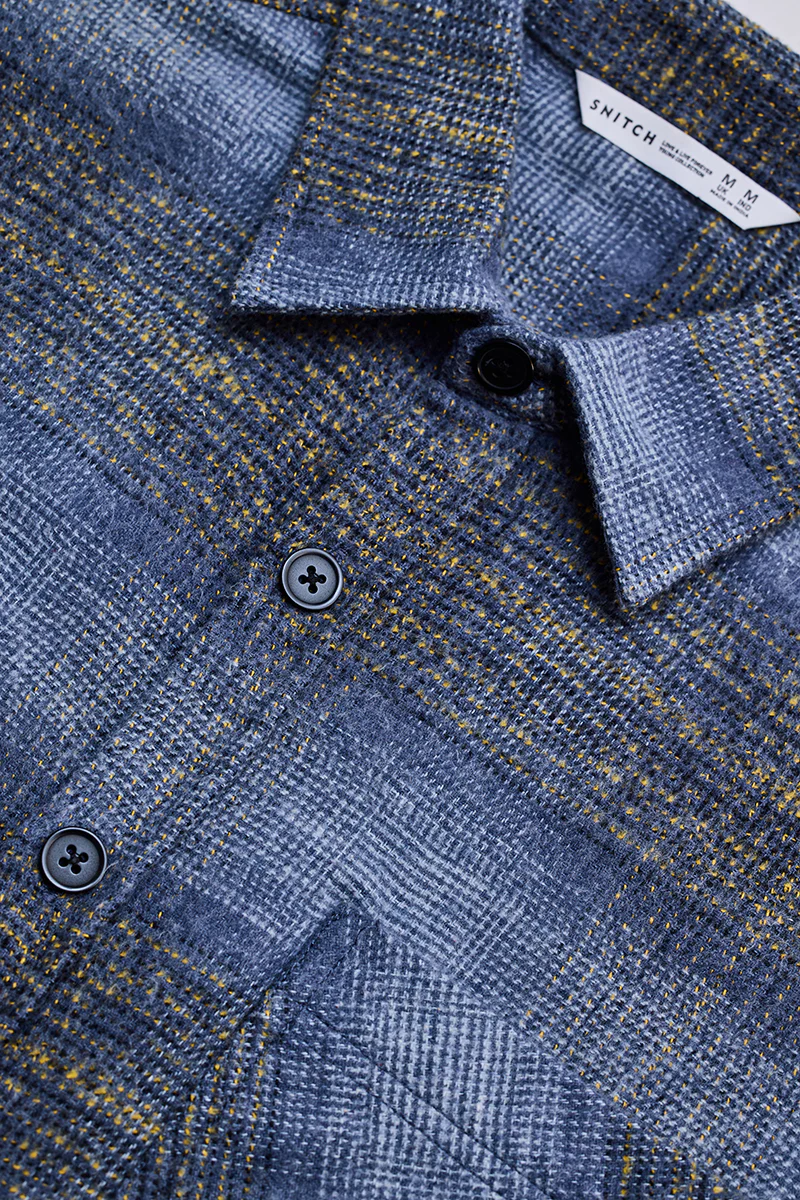 Blue Stripes Flannel Overshirt 8 Blue Stripes Flannel Overshirt